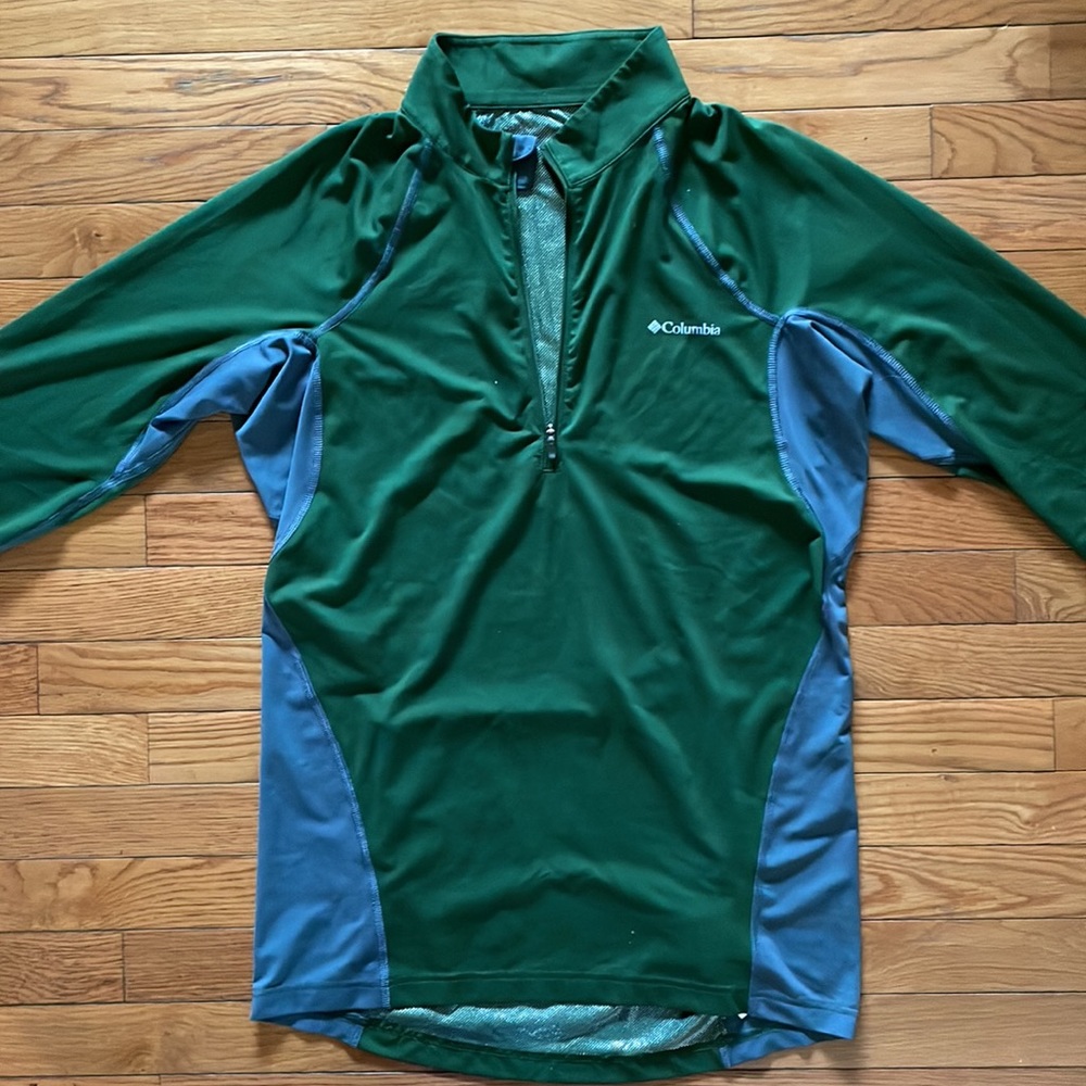 Columbia half zip with silver inner lining